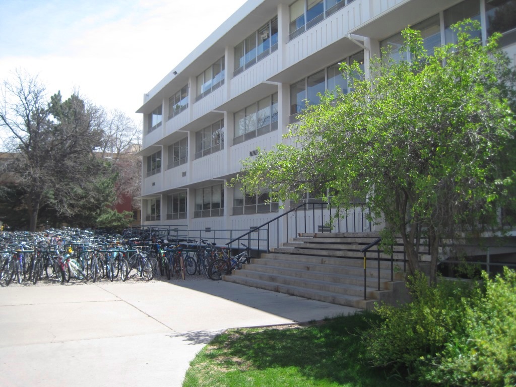 Things are greening up and the bike racks are full at Eddy Hall, image by Jill Salahub