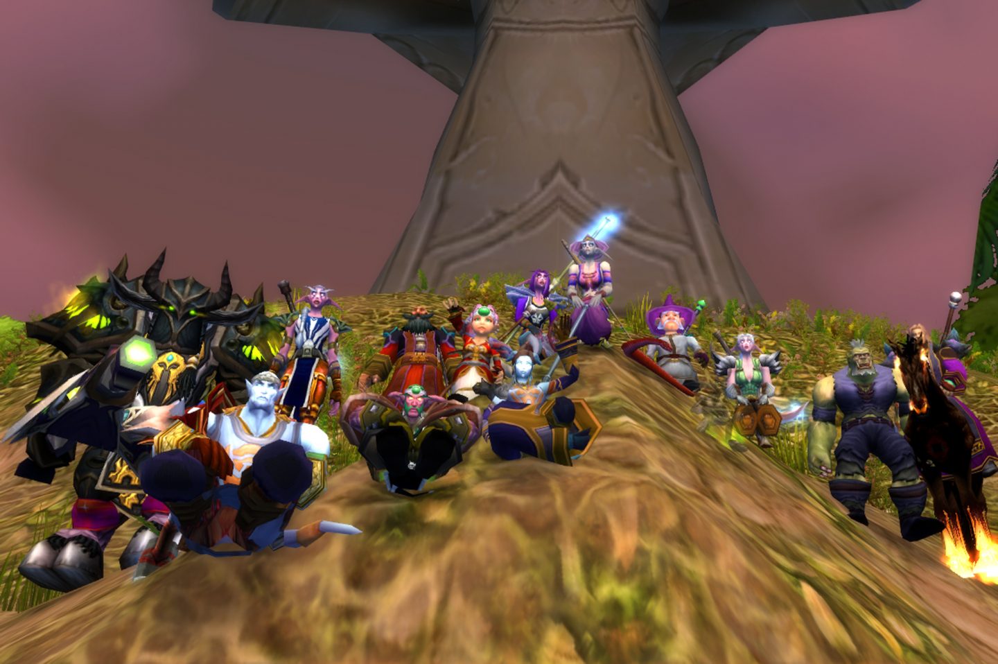Screenshot of students' characters from World of Warcraft video game