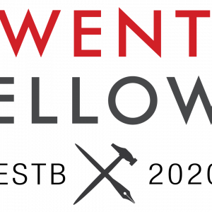 Twenty Bellows logo in red and gray with a calligraphy pen and hammer crossed. Established 2020.