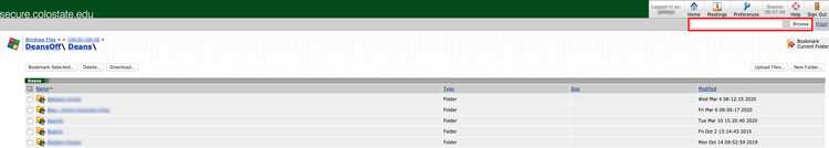 Browse option on secure.colostate.edu