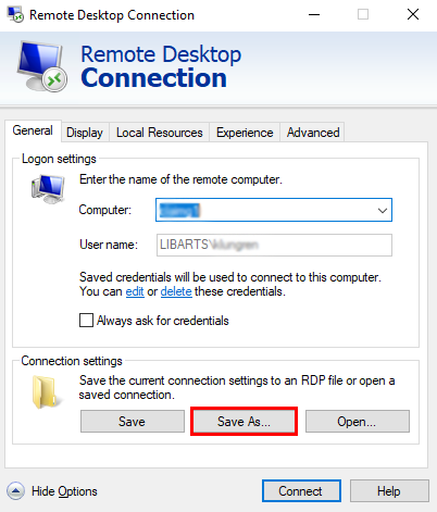 Remote Desktop Screenshot- Save as