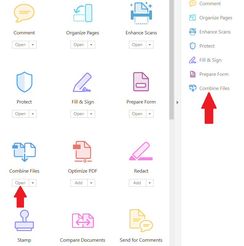 adobe-acrobat-combine-files-panel