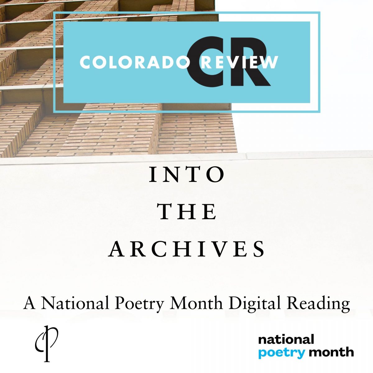 A graphic advertising a digital reading for National Poetry Month.
