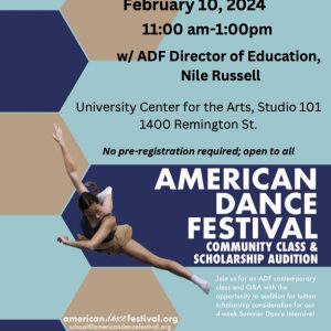 American Dance Festival Masterclass Promotional Flyer