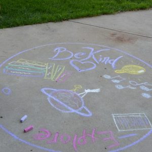 Be kind chalk drawing