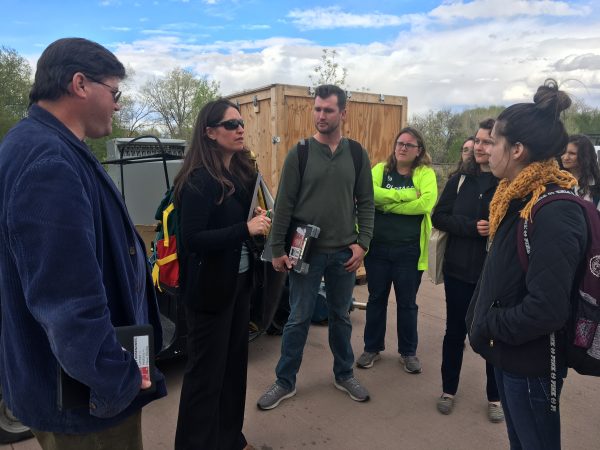 Sarah Payne with graduate students on a field trip