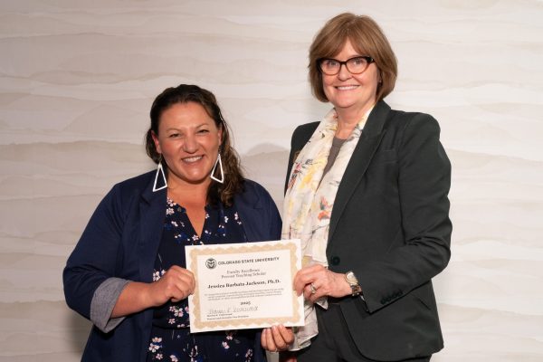 Associate Professor of History Jessica Jackson with Vice Provost Marion Underwood