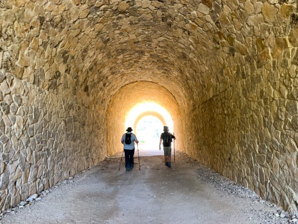 Two men walking the Camino de Santiago pilgrimage