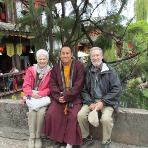 Jim and Sue with a Buddhist Monk in China