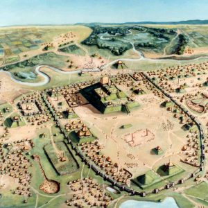 Rendering of Cahokia Mounds by artist William Iseminger