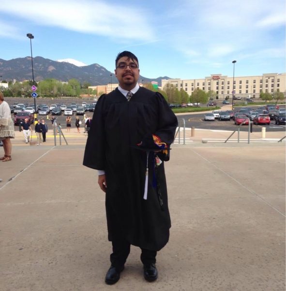 González at his graduation at UCCS