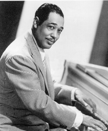 Duke Ellington pictured at the piano