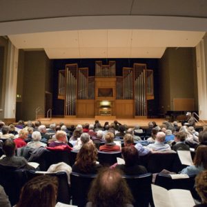 Audience members pictured in the Organ Recital Hall