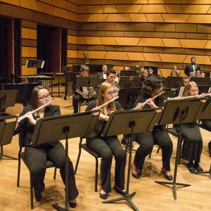 Symphonic Band flute section pictured performing