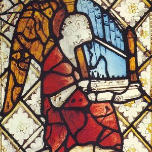 Medieval stain glass pictured