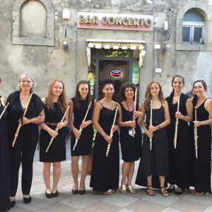 Flute students pictured in Italy