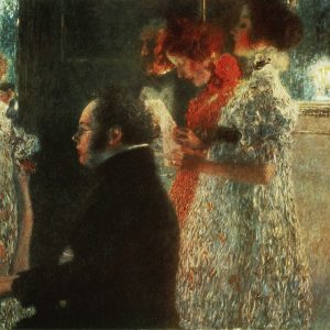 Painting of Schubert at the piano by Klimt