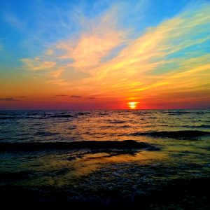 Sunset over the ocean