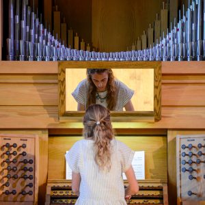 Organ Week student pictured during recital