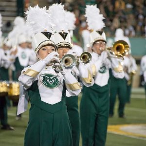 CSU Marching Band performs half time at Hughes Stadium