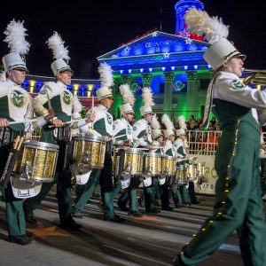 CSU Marching Band at the Parade of Lights in Denver