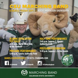 CSU Marching Band schedule graphic