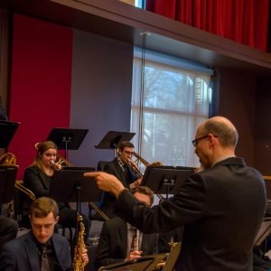 Dr. Peter Sommer rehearses the CSU Jazz Ensembles