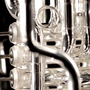 Trumpet pictured close up