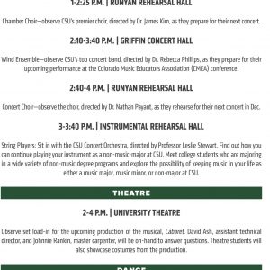 Explore CSU Open House "menu"