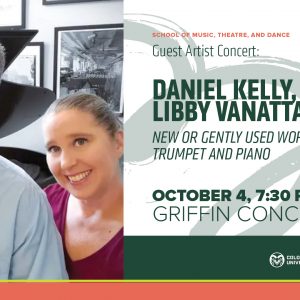 Guest Artists Daniel Kelly and Libby Vanatta pictured on a promotional screen