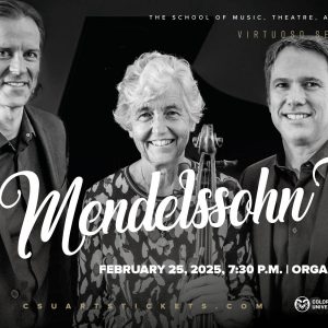 Virtuoso Series Promotional Screen for The Mendelssohn Trio Concert