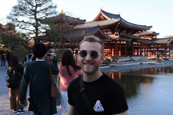 Reilly Terranova in front of building in Osaka, Japan