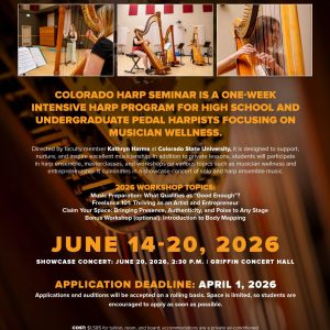 2026 Colorado Harp Seminar promotional poster