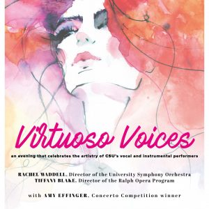 2026 University Symphony Orchestra and Ralph Opera Program Virtuoso Voices Concert promotional poster
