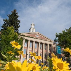 Flowers in front of UCA