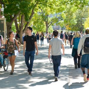 Students walking through the CSU campus