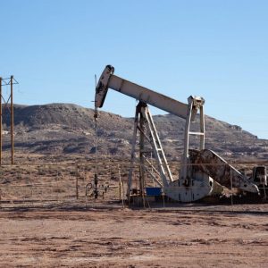 oil rig in field