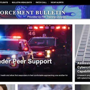 screenshot of FBI Bulletin homepage