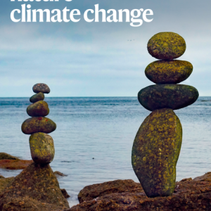 Nature Climate Change cover image of water and rocks