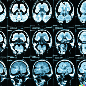 AI-generated image that looks like MRI of human brain