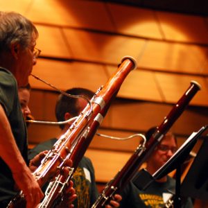Dr. Moody pictured playing Bassoon