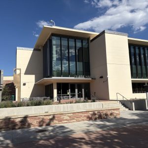 The main entrance to the Clark Hall