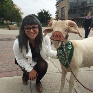 Erica Lafher with Cam the Ram 