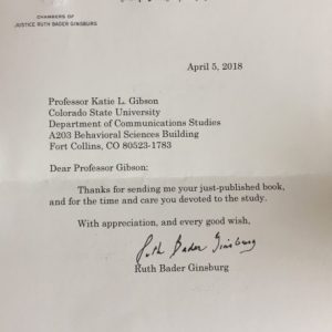 Letter from Ruth Bader Ginsburg