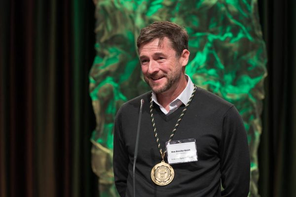 Dan Beachy-Quick speaks as he is recognized as a University Distinguished Teaching Scholar at the Celebrate! Colorado State Awards ceremony.