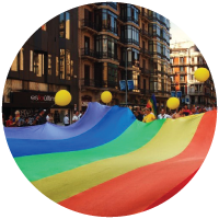 Pride flag in Spain