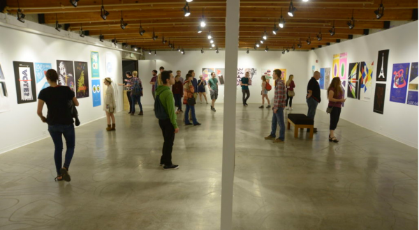 Viewers in gallery