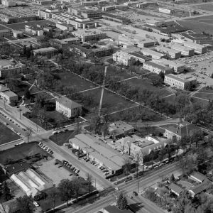 aerial photograph of CSU campus in the 1970s