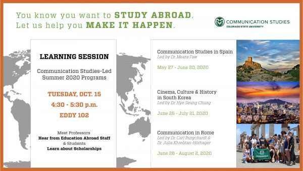 event poster for education abroad fair on oct. 15