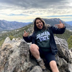 Kristy Ornelas wearing a Colorado State University t-shirt